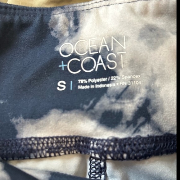 Kids Size Small Ocean Coast Leggings Blue and White - Picture 6 of 6